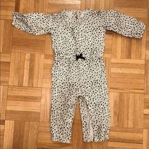 Black white and gold leopard print jump suit